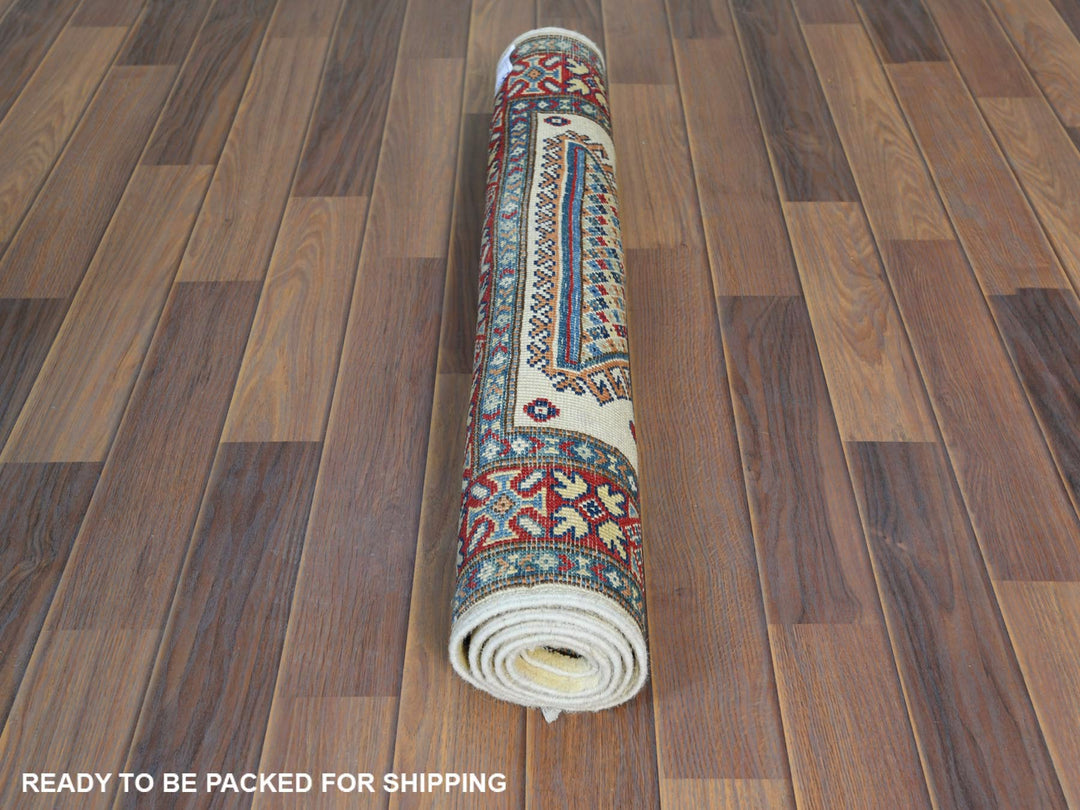3'0" x 4'8" New Hand Knotted Ivory Wool Rectangle Oriental Rug - MOA10261810