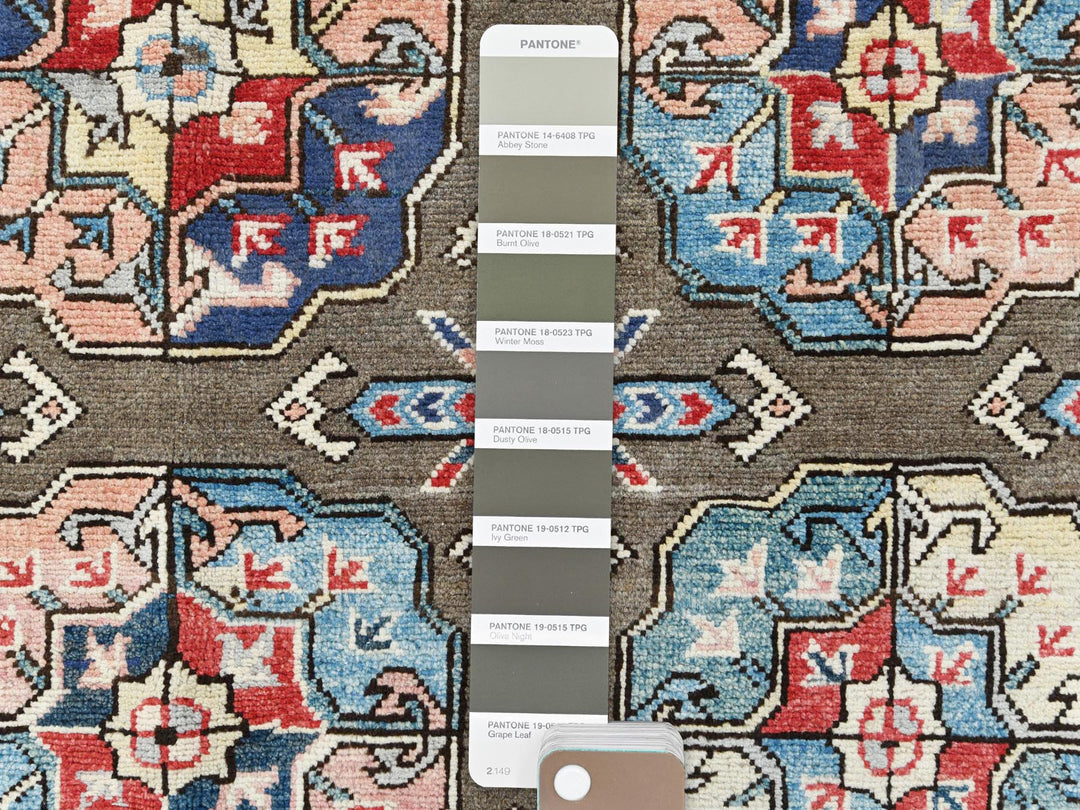 9'7" x 12'9" New Hand Knotted Brown Wool Rectangle Oriental Rug - MOA10261830