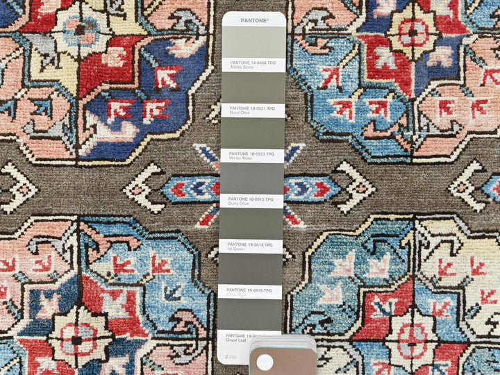 9'7" x 12'9" New Hand Knotted Brown Wool Rectangle Oriental Rug - MOA10261830