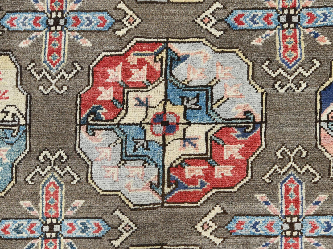 9'7" x 12'9" New Hand Knotted Brown Wool Rectangle Oriental Rug - MOA10261830