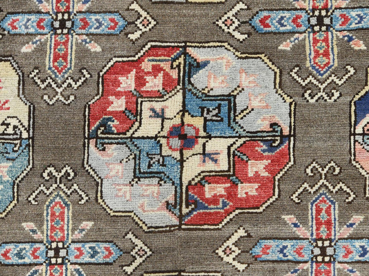9'7" x 12'9" New Hand Knotted Brown Wool Rectangle Oriental Rug - MOA10261830