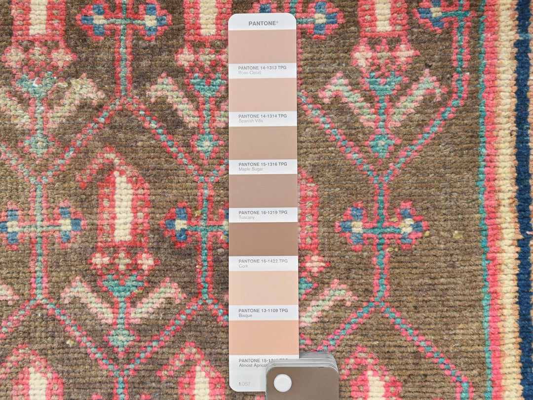 2'8" x 8'10" Vintage Hand Knotted Pink Worn Wool Runner Oriental Rug - MOA10261884