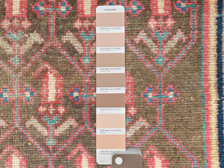 2'8" x 8'10" Vintage Hand Knotted Pink Worn Wool Runner Oriental Rug - MOA10261884
