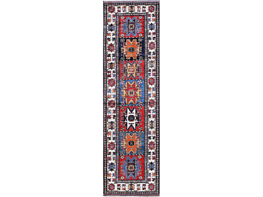 2'10" x 9'8" New Hand Knotted Red Wool Runner Oriental Rug - MOA102618