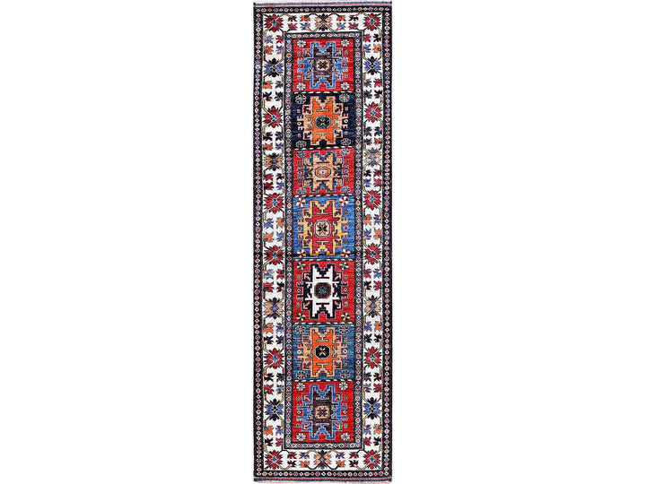 2'10" x 9'8" New Hand Knotted Red Wool Runner Oriental Rug - MOA102618