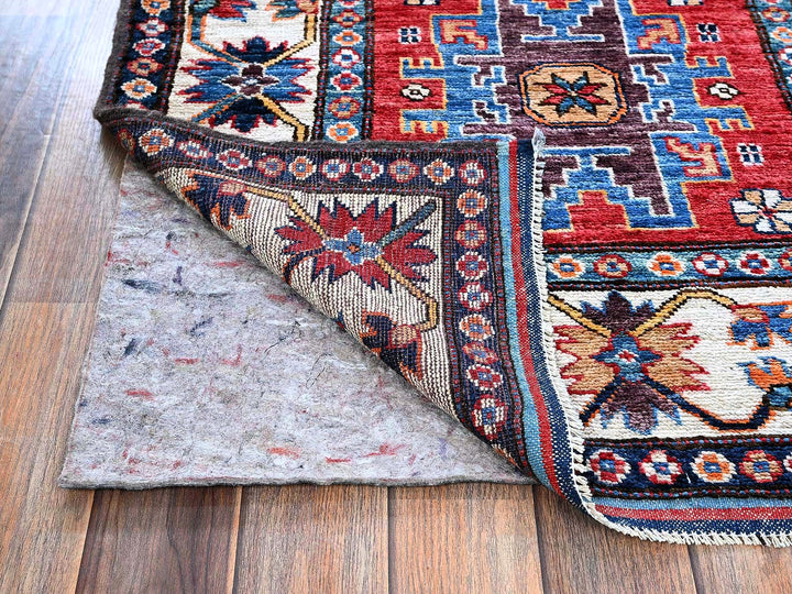 2'10" x 9'8" New Hand Knotted Red Wool Runner Oriental Rug - MOA102618