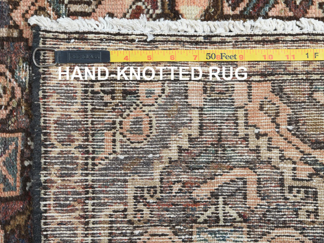 5'7" x 8'5" Vintage Hand Knotted Brown Worn Wool Rectangle Oriental Rug - MOA10261907
