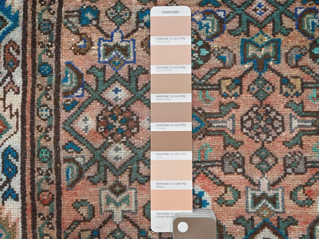 3'6" x 9'7" Vintage Hand Knotted Red Worn Wool Runner Oriental Rug - MOA10261946