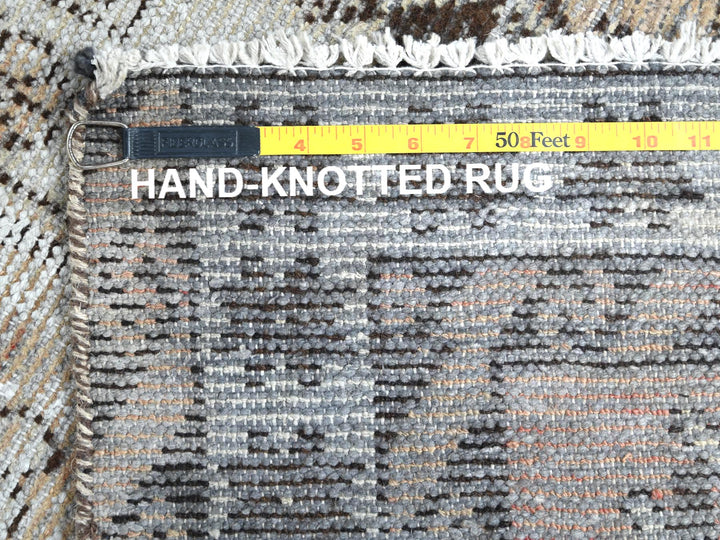 3'10" x 6'0" Vintage Hand Knotted Beige Worn Wool Rectangle Oriental Rug - MOA10261951