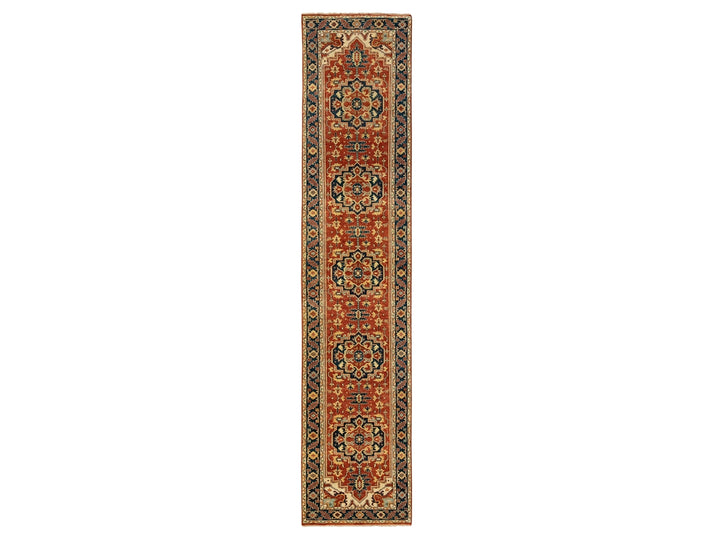 2'6" x 12'2" New Hand Knotted Red Wool Runner Oriental Rug - MOA10262011