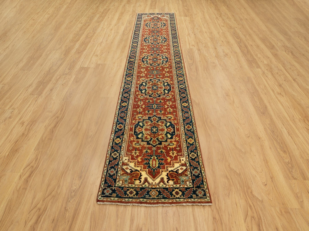2'6" x 12'2" New Hand Knotted Red Wool Runner Oriental Rug - MOA10262011