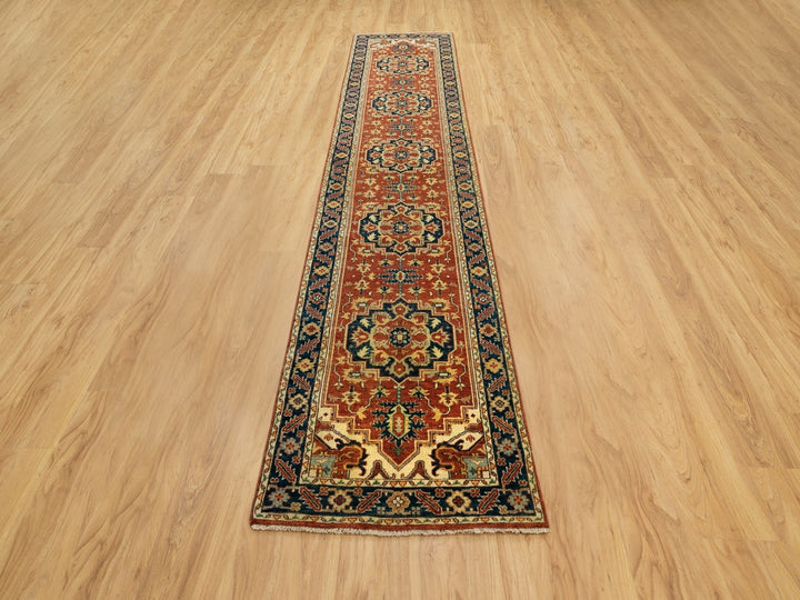 2'6" x 12'2" New Hand Knotted Red Wool Runner Oriental Rug - MOA10262011