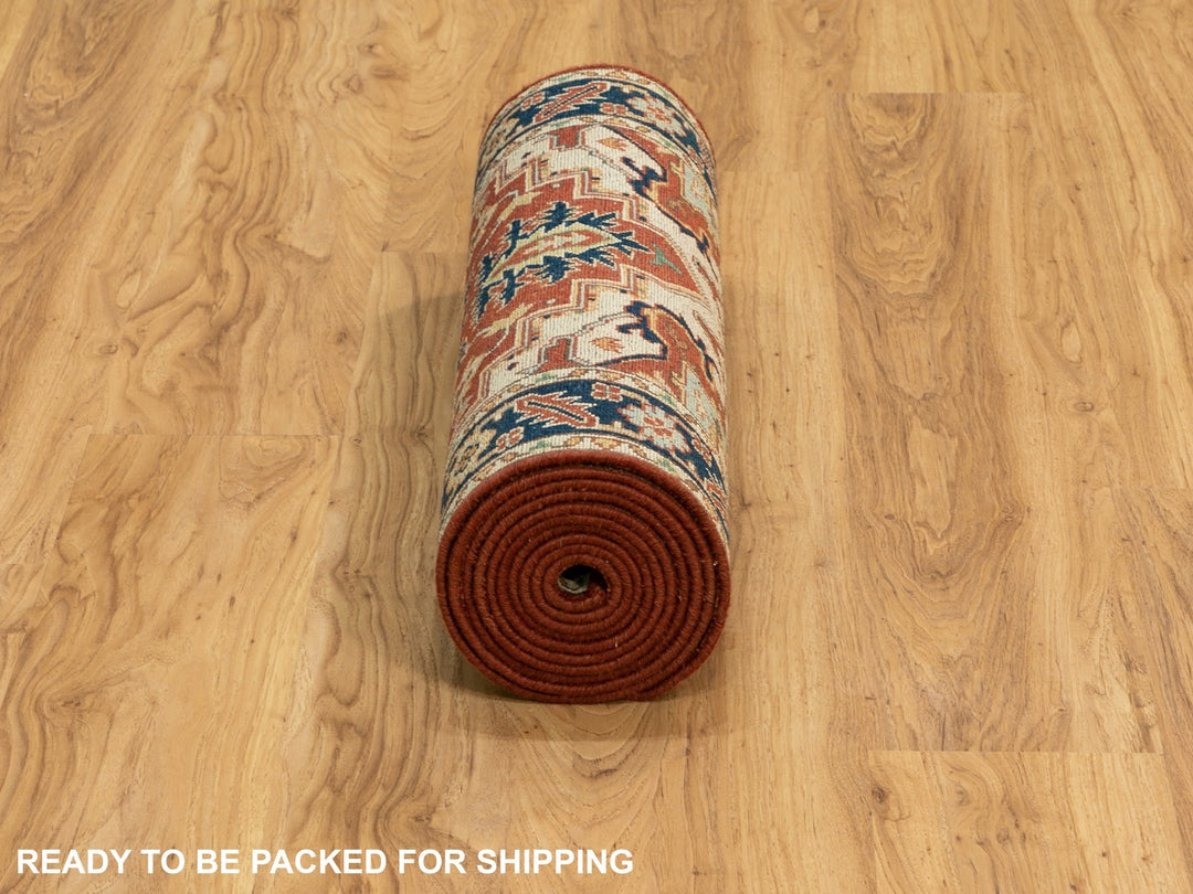 2'6" x 12'2" New Hand Knotted Red Wool Runner Oriental Rug - MOA10262011