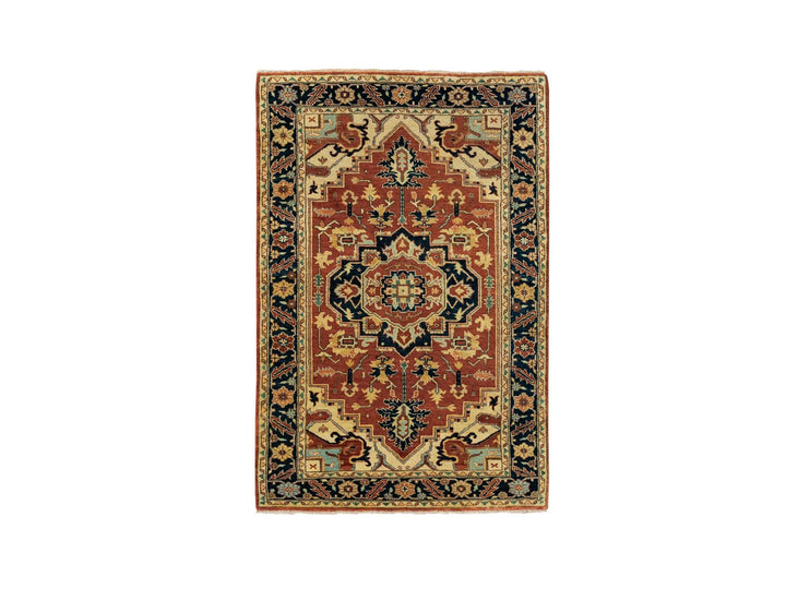 3'1" x 5'2" New Hand Knotted Red Wool Rectangle Oriental Rug - MOA10262018