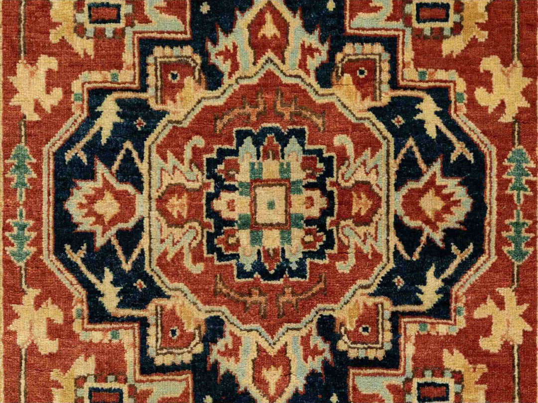 3'1" x 5'2" New Hand Knotted Red Wool Rectangle Oriental Rug - MOA10262018