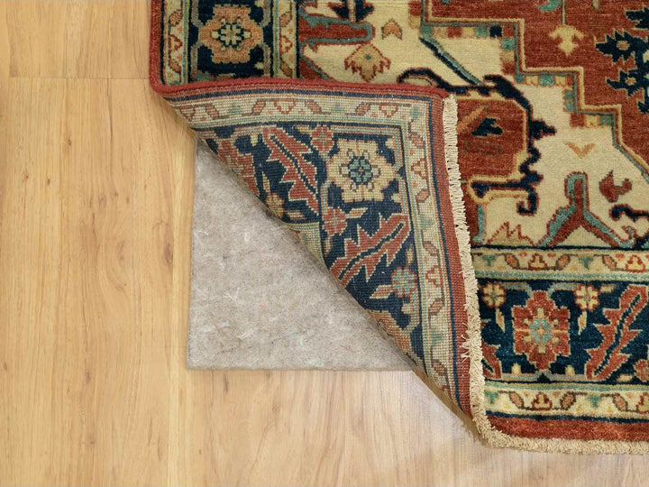 4'1" x 6'0" New Hand Knotted Red Wool Rectangle Oriental Rug - MOA10262021