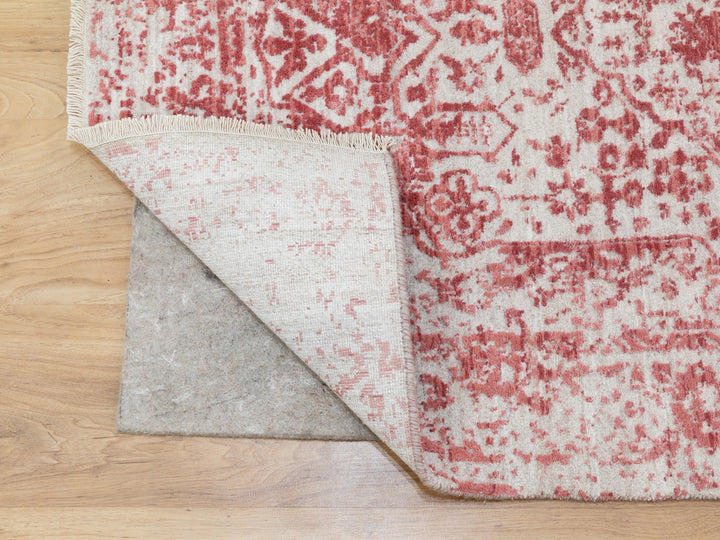 3'0" x 5'0" New Hand Knotted Pink Wool & Pure Silk Rectangle Oriental Rug - MOA10262043