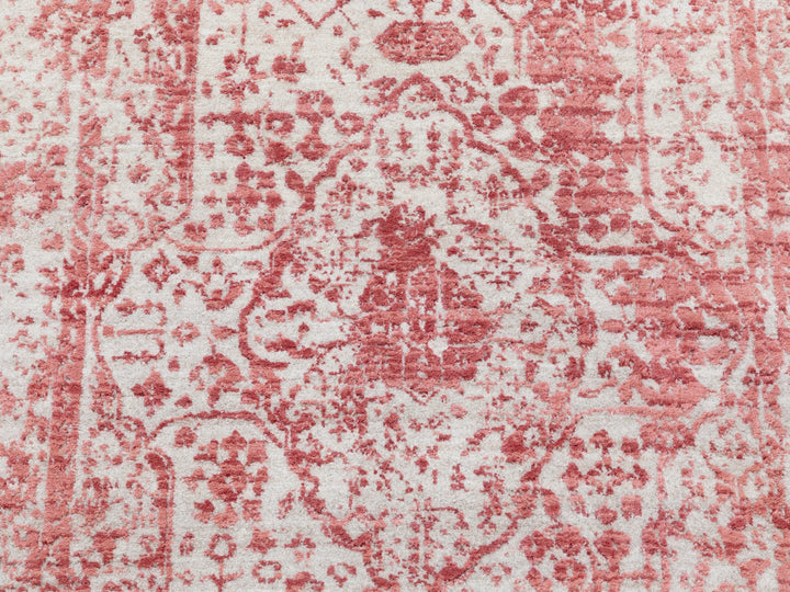 3'0" x 5'0" New Hand Knotted Pink Wool & Pure Silk Rectangle Oriental Rug - MOA10262043