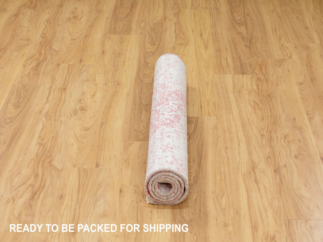 3'0" x 5'0" New Hand Knotted Pink Wool & Pure Silk Rectangle Oriental Rug - MOA10262043