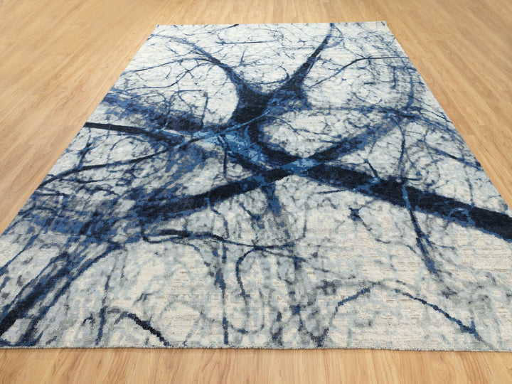 9'1" x 12'0" New Hand Knotted Grey Wool Rectangle Oriental Rug - MOA10262067