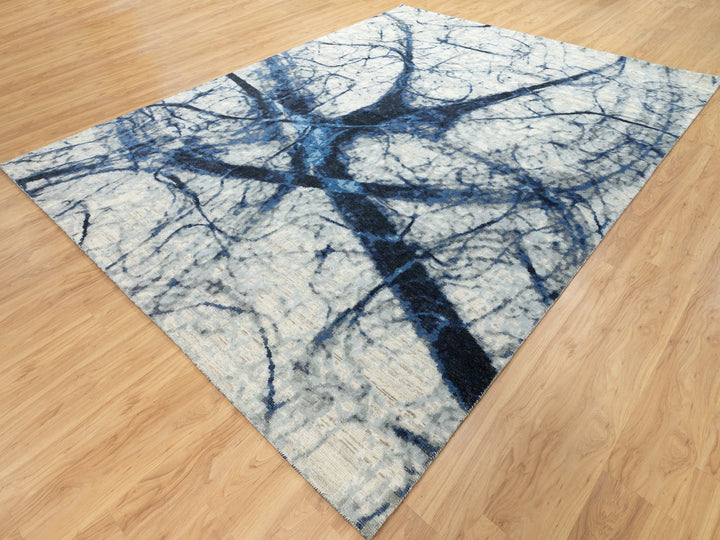 9'1" x 12'0" New Hand Knotted Grey Wool Rectangle Oriental Rug - MOA10262067