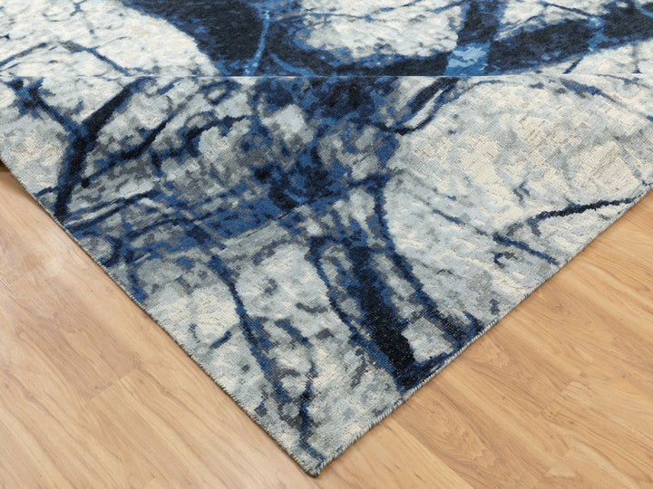 9'1" x 12'0" New Hand Knotted Grey Wool Rectangle Oriental Rug - MOA10262067