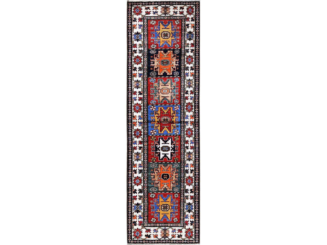 2'8" x 9'2" New Hand Knotted Red Wool Runner Oriental Rug - MOA102620
