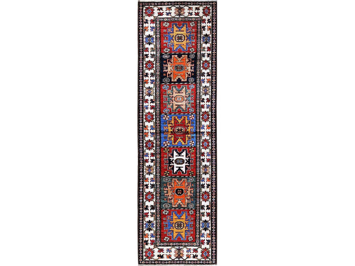 2'8" x 9'2" New Hand Knotted Red Wool Runner Oriental Rug - MOA102620