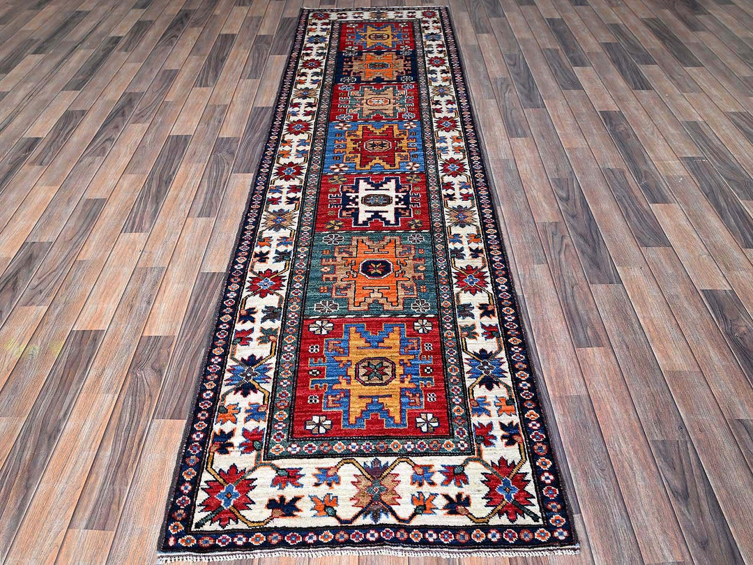 2'8" x 9'2" New Hand Knotted Red Wool Runner Oriental Rug - MOA102620