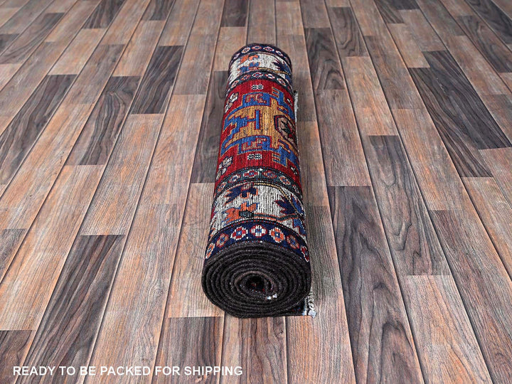 2'8" x 9'2" New Hand Knotted Red Wool Runner Oriental Rug - MOA102620