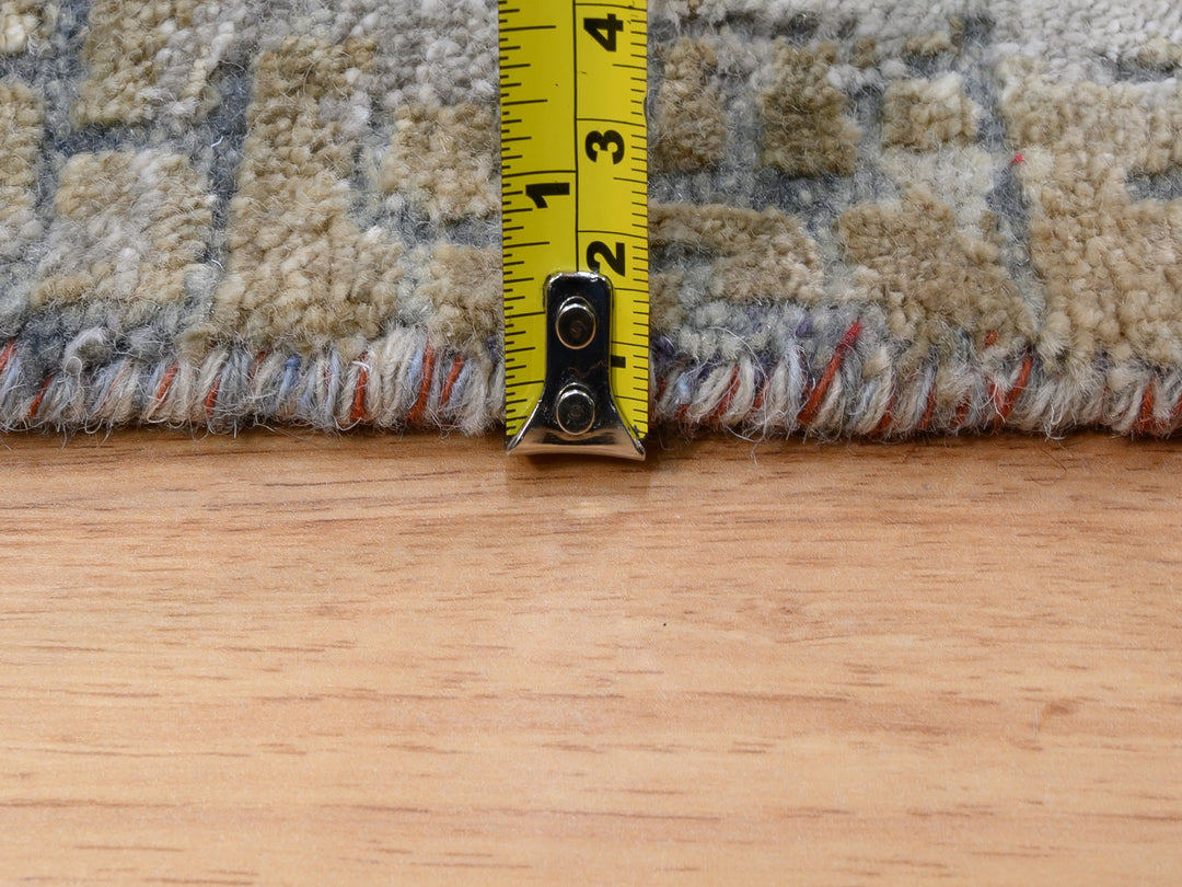 2'6" x 5'10" New Hand Knotted Orange Wool & Silk Runner Oriental Rug - MOA10262111