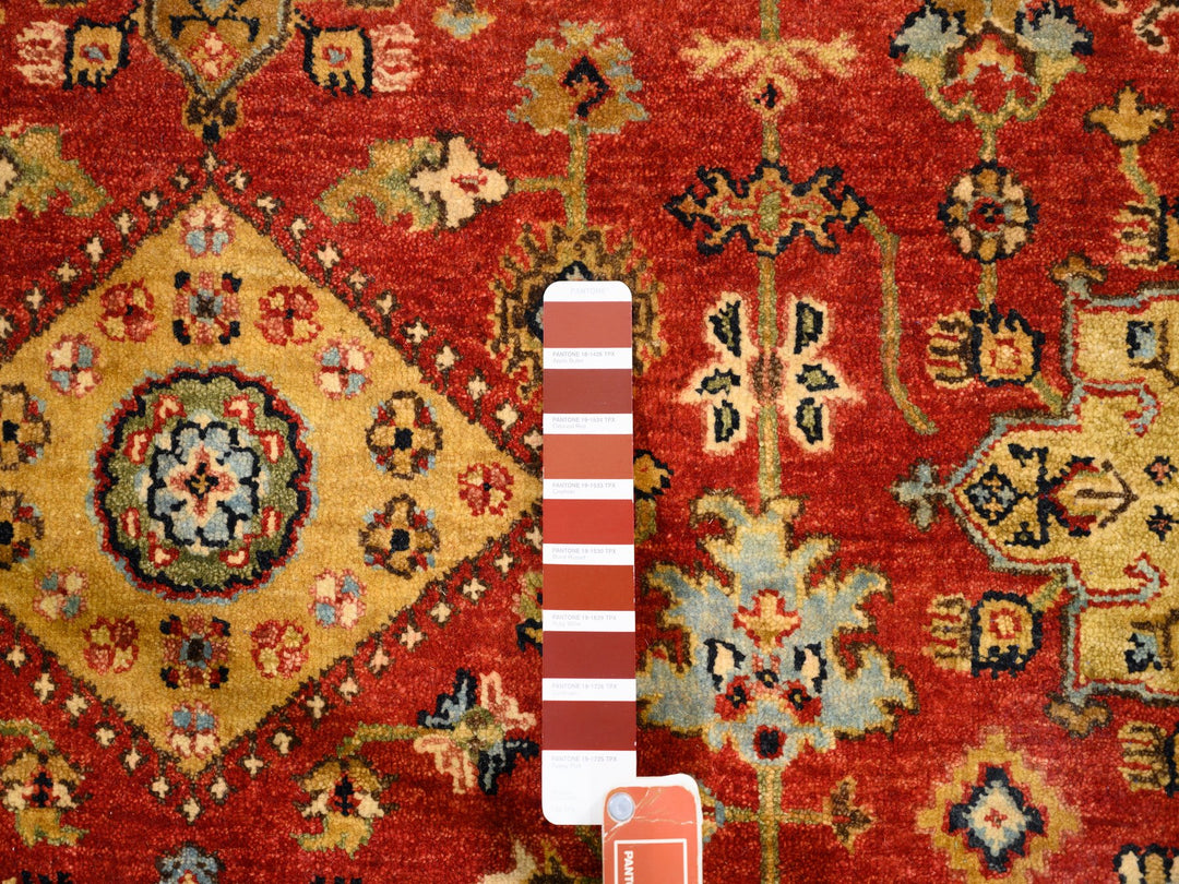 7'9" x 7'9" New Hand Knotted Red Wool Round Oriental Rug - MOA10262132