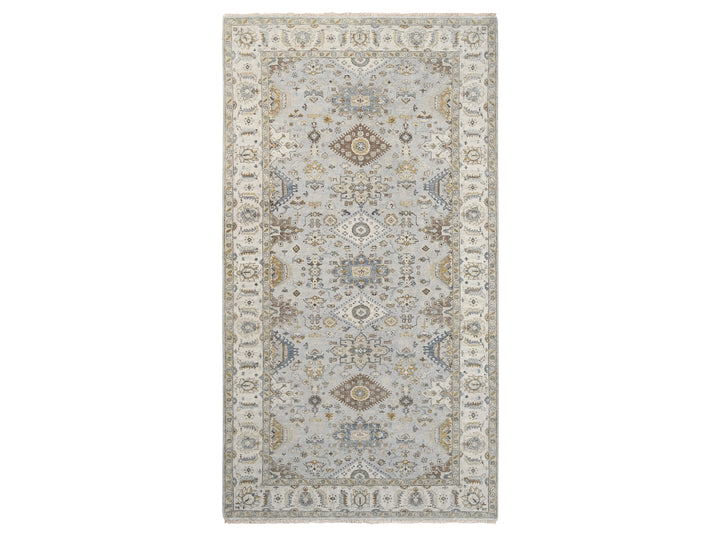 6'2" x 11'8" New Hand Knotted Grey Wool Runner Oriental Rug - MOA10262136