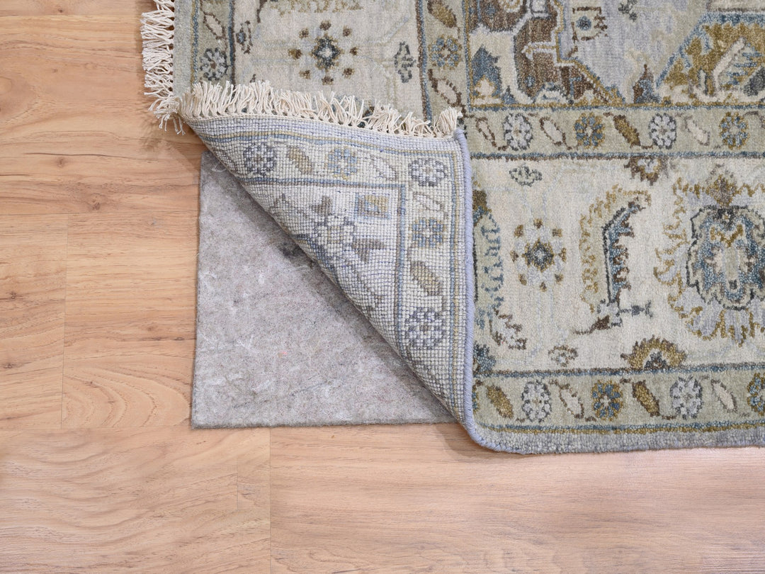 6'2" x 11'8" New Hand Knotted Grey Wool Runner Oriental Rug - MOA10262136