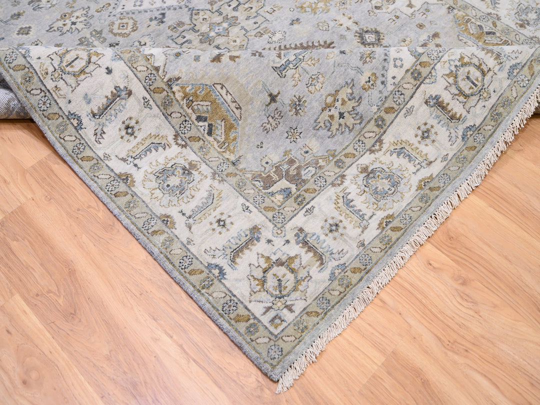 6'2" x 11'8" New Hand Knotted Grey Wool Runner Oriental Rug - MOA10262136