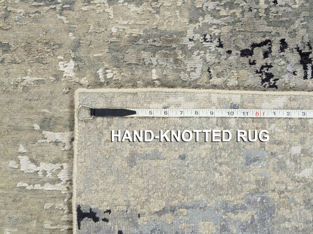 3'0" x 5'1" New Hand Knotted Ivory Wool & Silk Rectangle Oriental Rug - MOA10262154