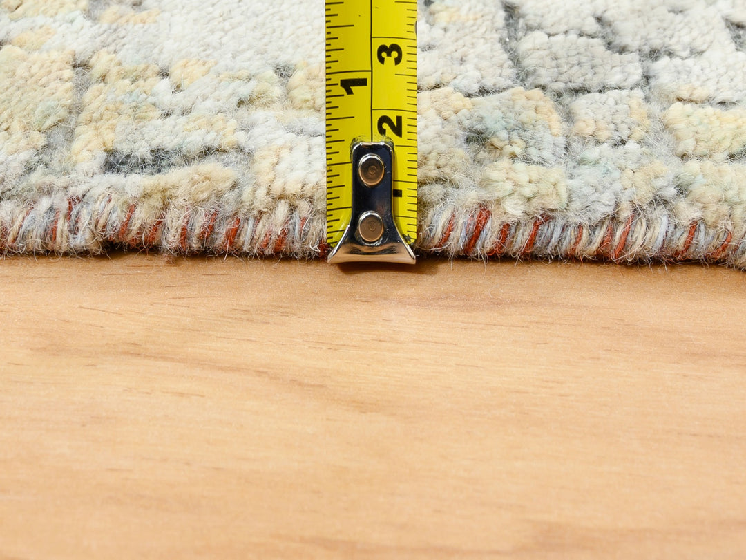 4'1" x 12'0" New Hand Knotted Orange Wool & Silk Runner Oriental Rug - MOA10262158