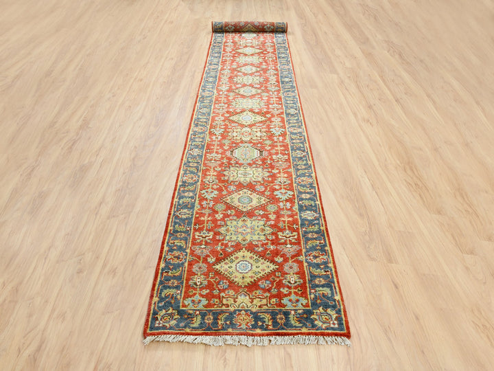 2'6" x 15'10" New Hand Knotted Red Wool Runner Oriental Rug - MOA10262165