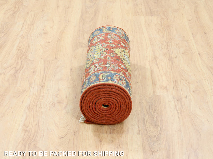 2'6" x 15'10" New Hand Knotted Red Wool Runner Oriental Rug - MOA10262165