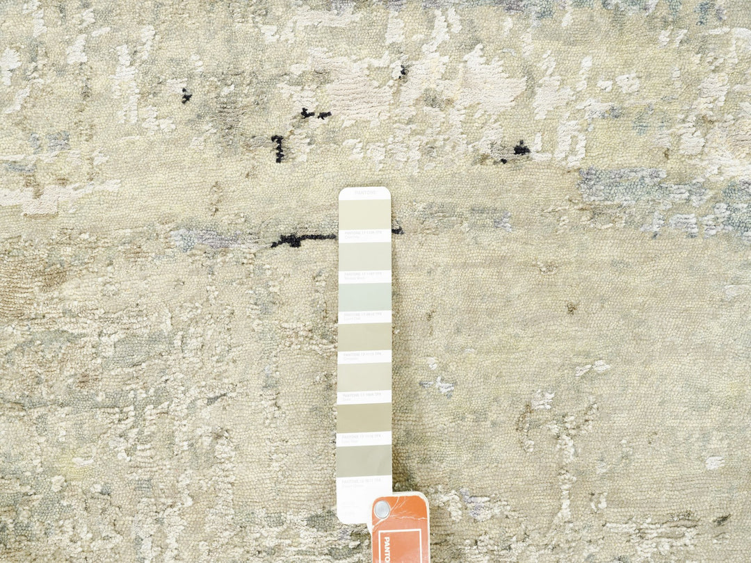 3'0" x 5'0" New Hand Knotted Beige Wool & Silk Rectangle Oriental Rug - MOA10262167