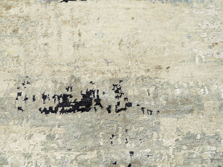 3'0" x 5'0" New Hand Knotted Beige Wool & Silk Rectangle Oriental Rug - MOA10262167