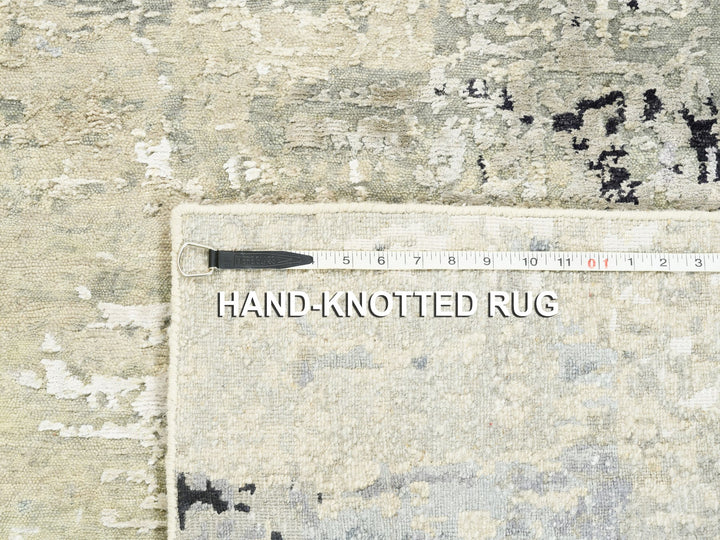3'0" x 5'0" New Hand Knotted Ivory Wool & Silk Rectangle Oriental Rug - MOA10262167