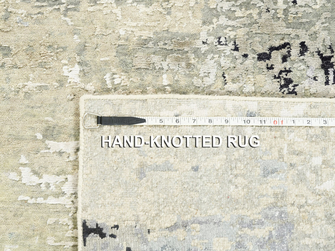 3'0" x 5'0" New Hand Knotted Beige Wool & Silk Rectangle Oriental Rug - MOA10262167