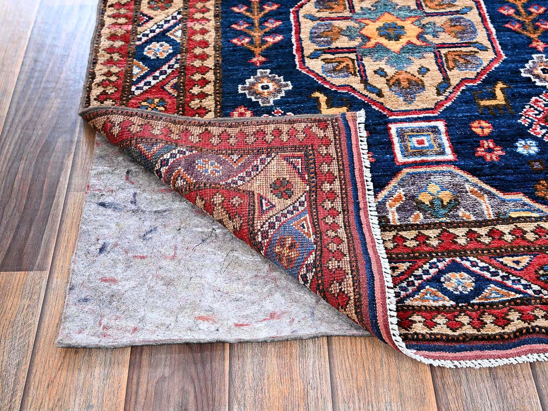 2'9" x 8'4" New Hand Knotted Blue Wool Runner Oriental Rug - MOA102621