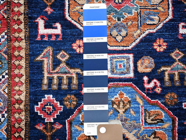 2'9" x 8'4" New Hand Knotted Blue Wool Runner Oriental Rug - MOA102621