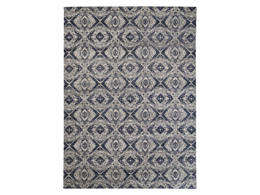 9'0" x 12'0" New Hand Knotted Black Wool Rectangle Oriental Rug - MOA10262200