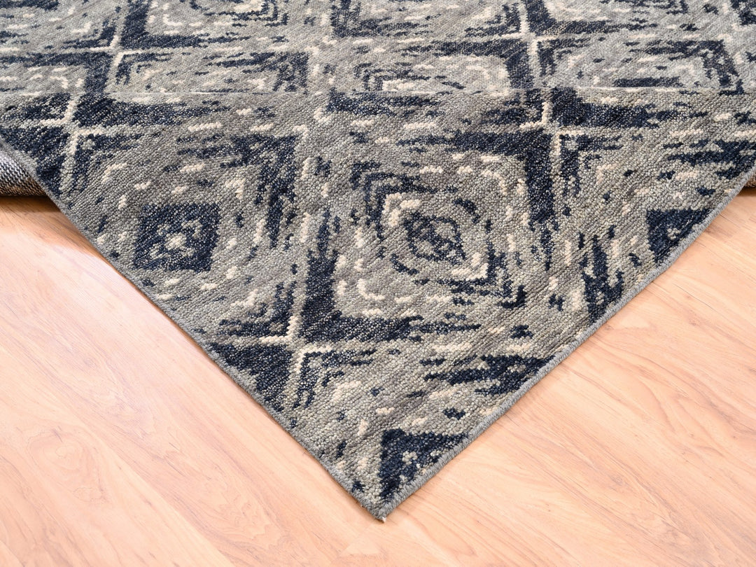9'0" x 12'0" New Hand Knotted Black Wool Rectangle Oriental Rug - MOA10262200