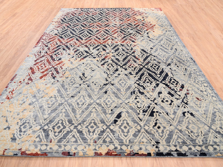 9'0" x 12'1" New Hand Knotted Black Wool Rectangle Oriental Rug - MOA10262202