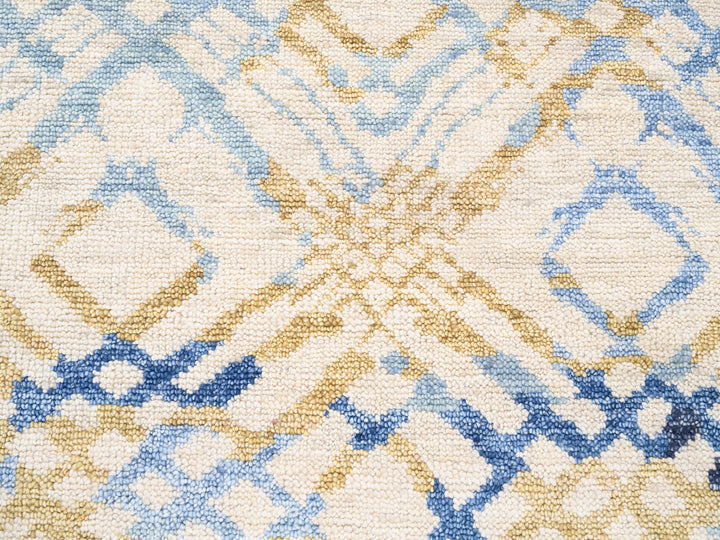 9'0" x 12'0" New Hand Knotted Ivory Wool Rectangle Oriental Rug - MOA10262219