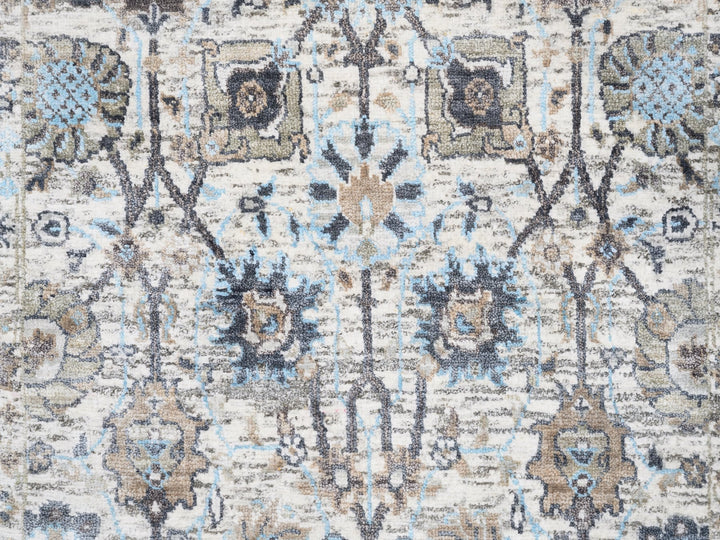 2'5" x 6'2" New Hand Knotted Ivory Wool & Silk Runner Oriental Rug - MOA10262291